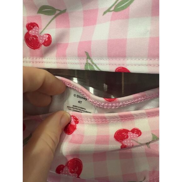 4/$20 Pink Plaid Minnie Mouse Cherry 2 Piece Swim - Disney - 4T - Picture 2 of 4